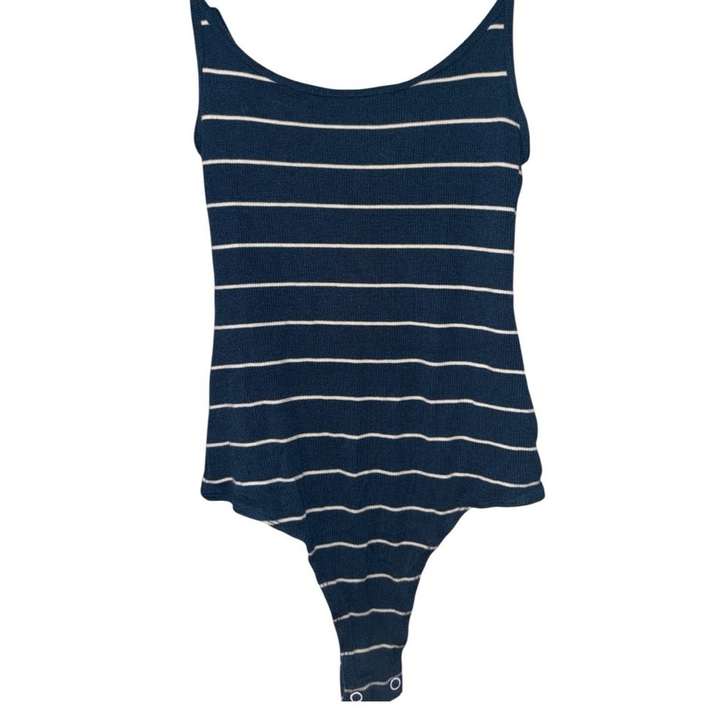 WeWoreWhat Navy and White Striped One Piece